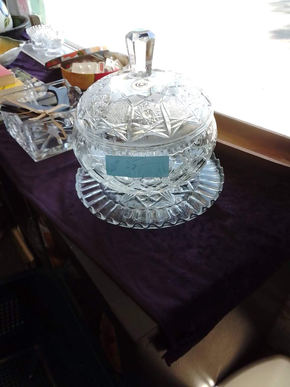 Lovely donation of vintage crystal and China. A beautiful pedigree vintage doll in need of a new home