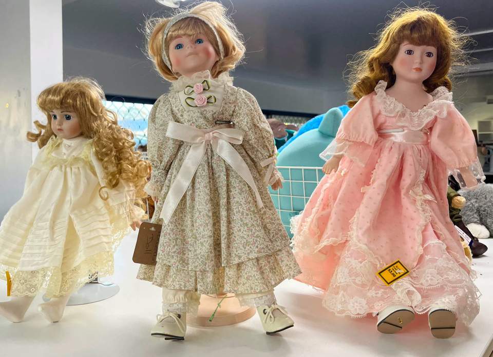 About time they were rescued from the shop, don’t you think! Exquisitely dressed, $3 each