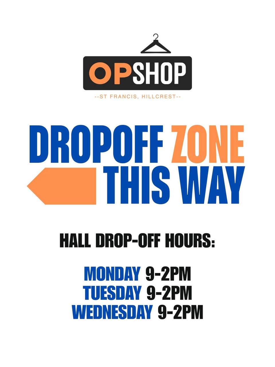 Why Reuse Matters
Every item reused is one less item sent to landfill.
Every donation saves resources.
Drop off at these times....
Thank you!