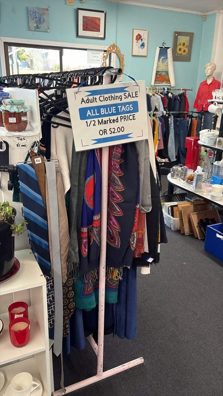 That time of the month again…ALL BLUE TAG CLOTHES HALF PRICE