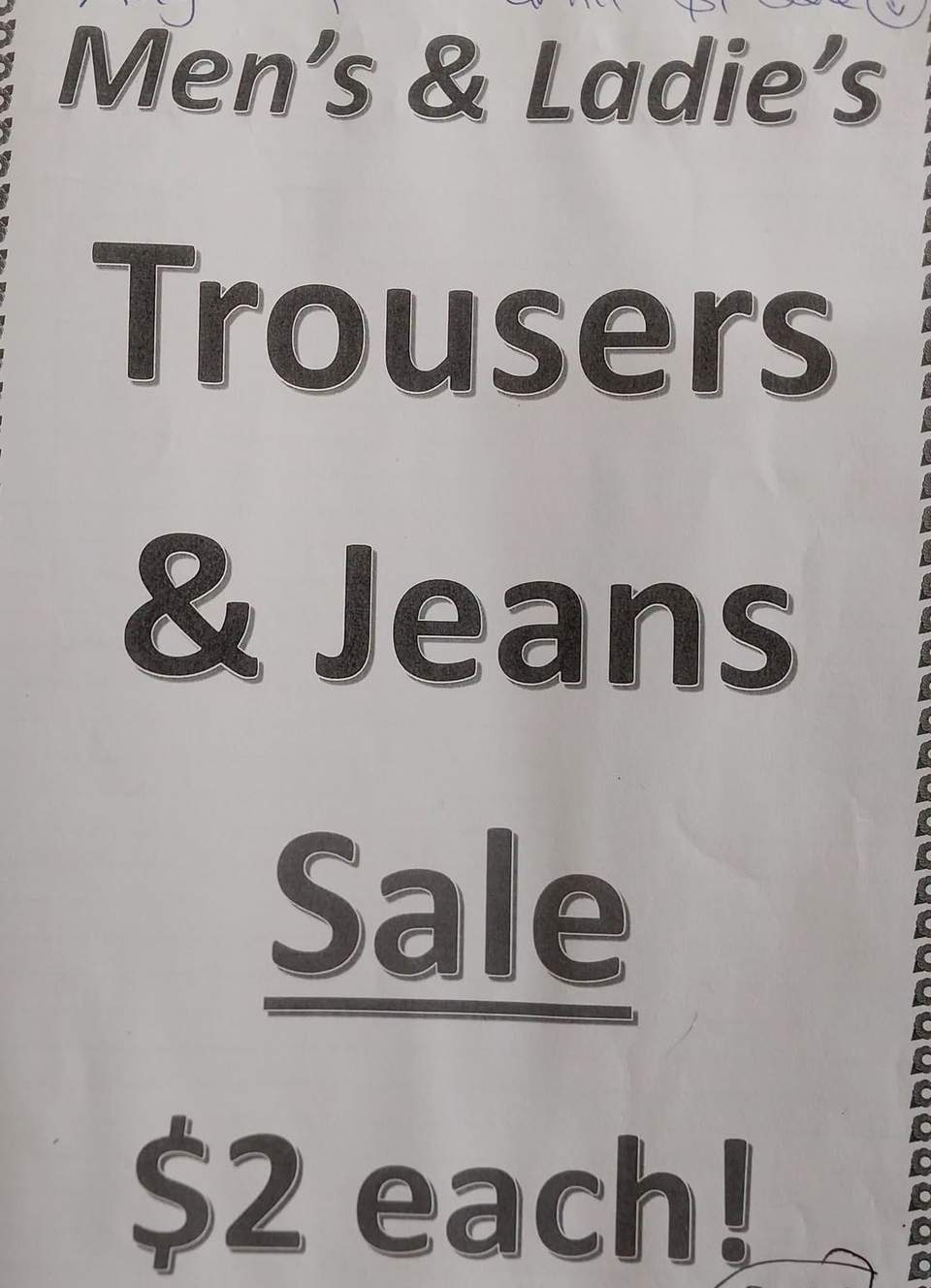 Shalfoon & Francis Museum Opportunity Shop has jeans and trousers for $2 a pair through August, plus gardening books for $2.