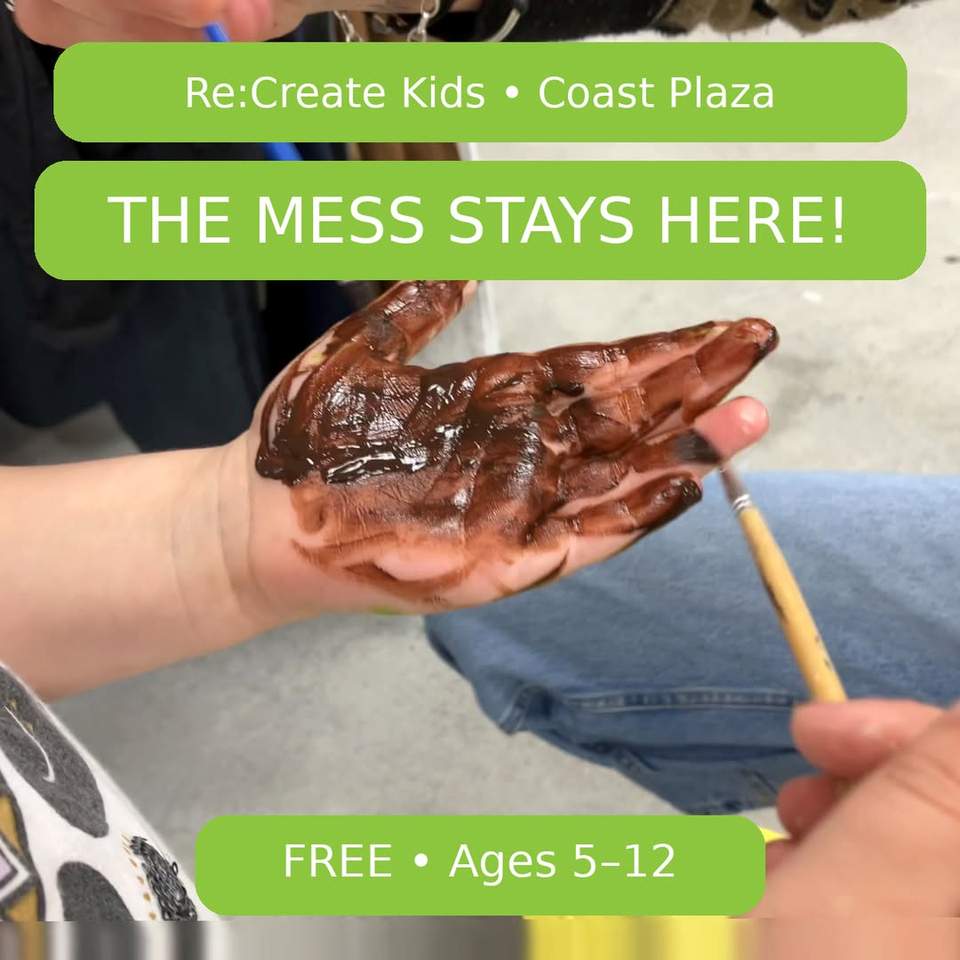 A FREE school holiday activity—and the mess stays with us!
Bring your young creator to Re:Create Kids for two hours of hands-on upcycling, experimenting and wonderfully messy fun.
We provide the materials, the creative space and the clean-up afterwards.
 Re:Circle Whangaparāoa, Coast Plaza
Level 4, next to Chipmunks, 719 Whangaparaoa Road
 Ages 5–12
 10am–12 noon
 FREE
Reserve a spot at recircle.nz/coast
#SchoolHolidayActivity #ReCreateKids #CoastPlaza #ReCircle #CreativeKids
