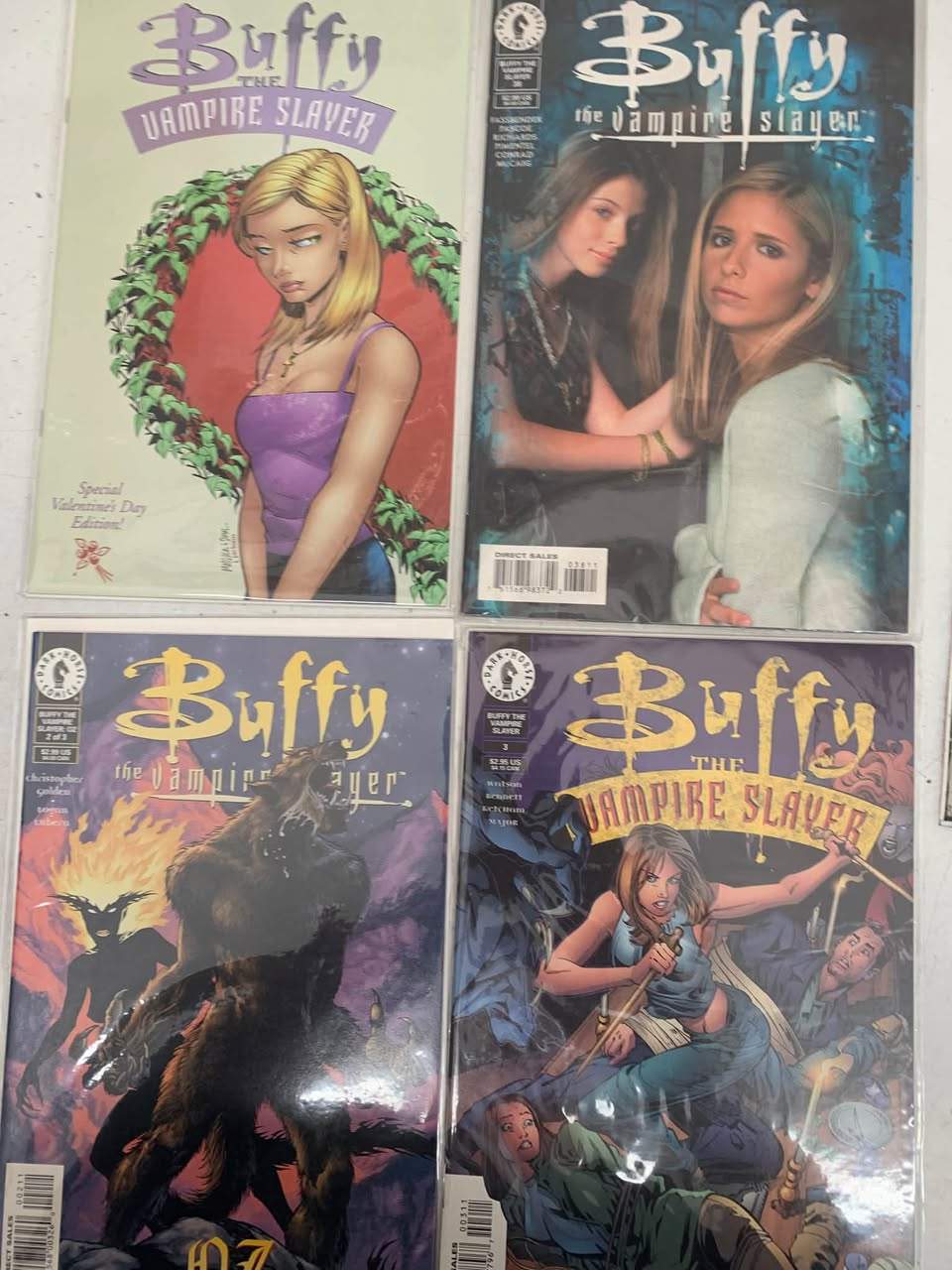 If you’re a Buffy the Vampire Slayer fan, you’ll be pleased to know that we have a collection of comics/magazines. Available at our shop now, box behind the counter. $2 each. A few limited edition ones will be available on Friday, priced from $10.