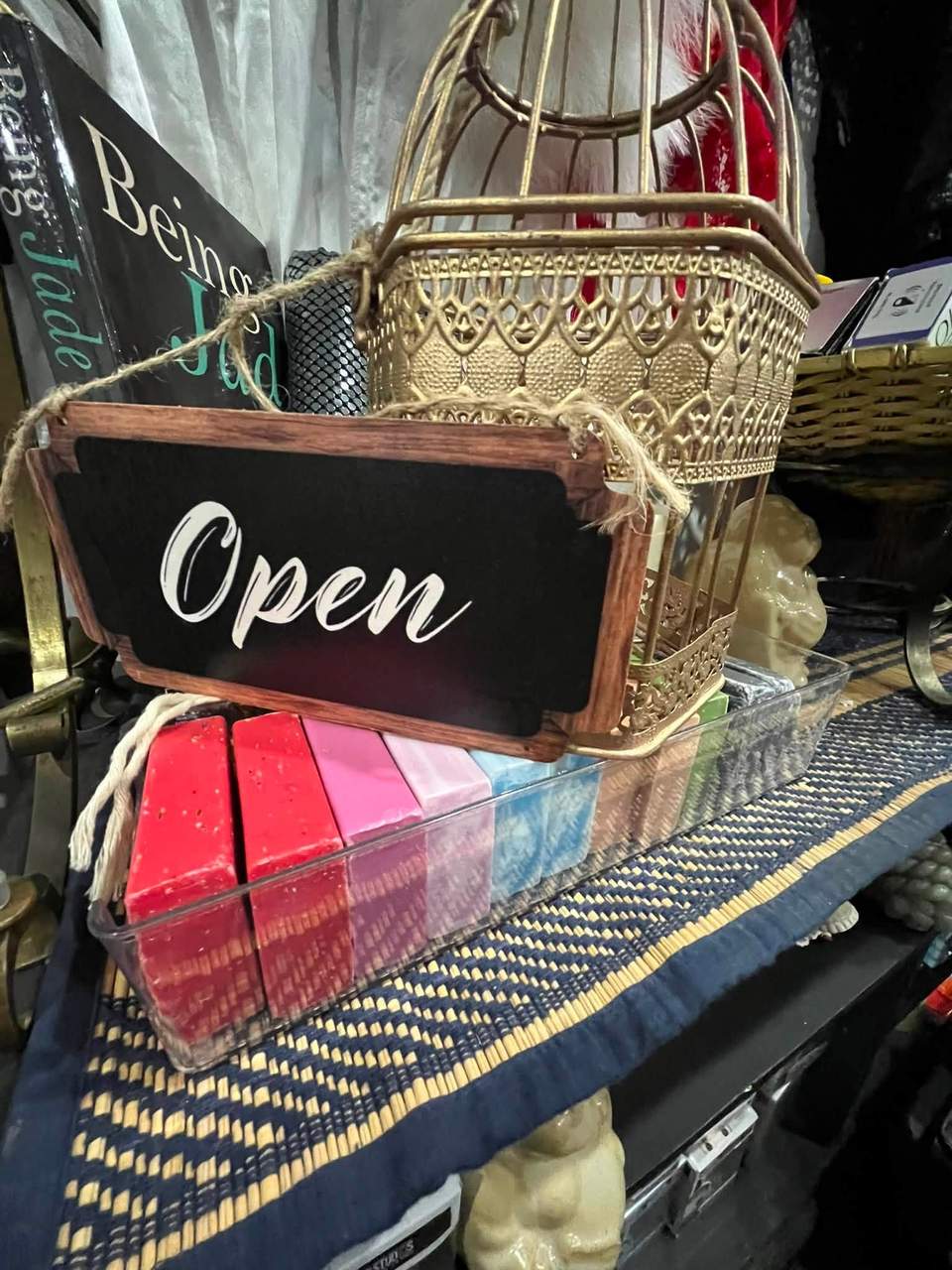 Open until 5pm with new fashion finds and low price tags; customers are invited to message the seller.