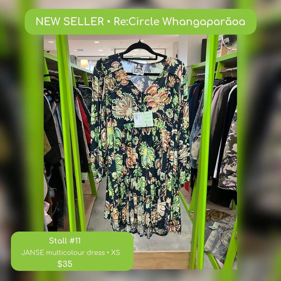 NEW SELLER ALERT — WHANGAPARĀOA!
Stall #11 has just landed at Re:Circle Whangaparāoa with fresh spring style ready to be snapped up:
 White-and-blue shirt, size S — $15
 Light-blue jeans, size M — $40
 ASOS black sheer top, size S — $25
 Red pants, size S — $35
 JANSE multicolour dress, size XS — $35
 Thrills green dress, size 6–8 — $45
 Forever New dark-grey poncho, one size — $40
 Light-blue jeans, size S — $30
Only one of each—and the favourites never hang around for long. If something has your name on it, be quick!
 Re:Circle Whangaparāoa
Level 4, next to Chipmunks
Coast Plaza, 719 Whangaparaoa Road, Manly
SELLERS: Spring shoppers are out! Clear out your wardrobe, book a stall and let Re:Circle handle the selling while you track your sales online.
#ReCircleWhangaparaoa #CoastPlaza #HibiscusCoast #NewSellerAlert #SpringStyle #SecondhandFashion #ShopLocalNZ #OnlyOne #SellYourStuff #BookAStall #CircularFashion