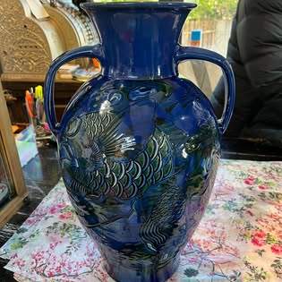 Japanese closonie ando vase. $165.

A very rare Victorian potty with swan neck handle.