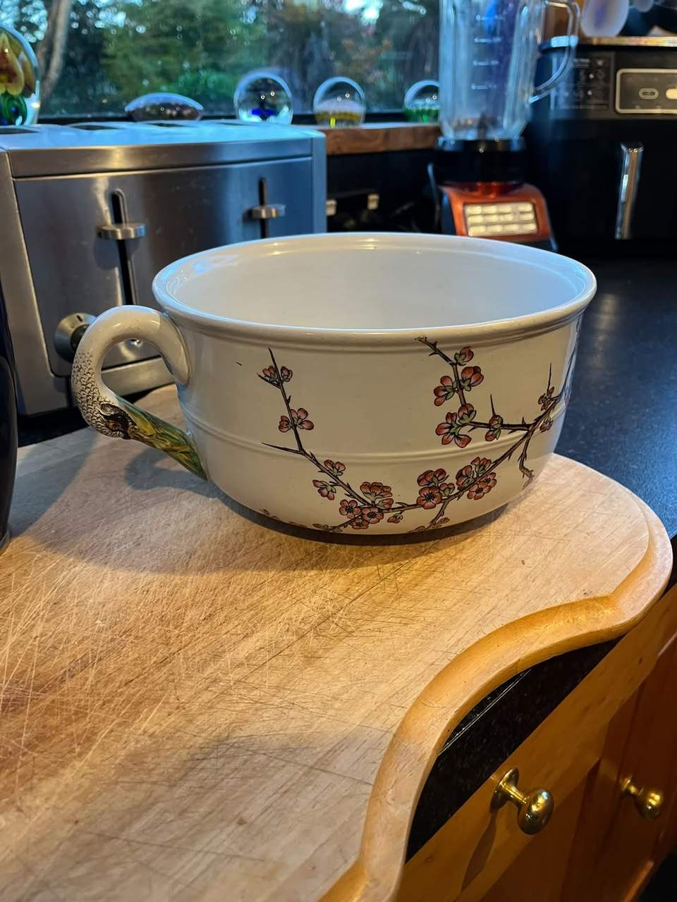 Japanese closonie ando vase. $165.

A very rare Victorian potty with swan neck handle.