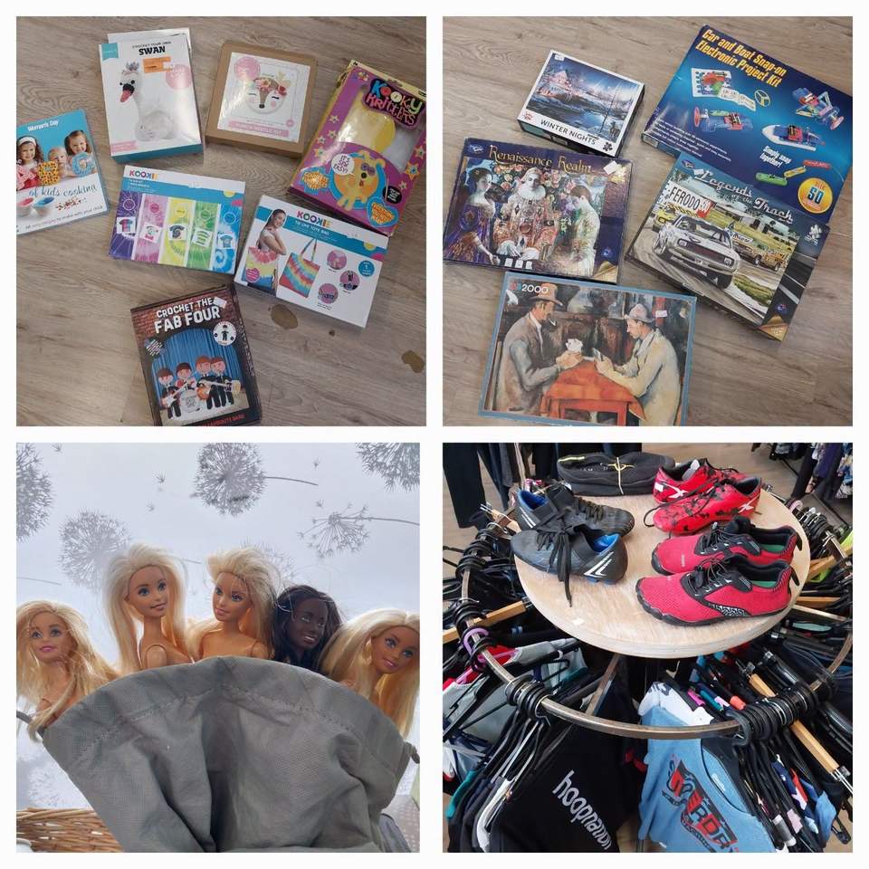 School Holiday fun !
We have books , puzzles , DVDs Cds and Nerf guns Galore not to mention Clothes lots of Clothes.
We are Open 7 days on Dominion Road , Mount Roskill
Pop on in and check us out
If you are interested in any of the items shown , Please contact the  shop directly  by PHONE
        09 620 0399
                The Charity Corner
Supporting those living with ME/ Chronic Fatigue Syndrome & Fibromyalgia
1484 Dominion Road
Mt Roskill
At the roundabout with Richardson Road     Mon - Fri 10 - 5
Sat           10 - 4
Sun          11 - 3
PH 09 620 0399
 #schoolholidayfun #schoolholidayfun #schoolholidayopshopping