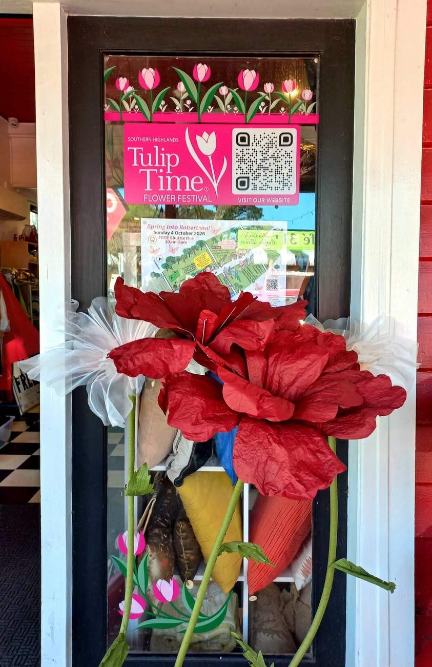 We've embraced Spring into Robertson & all things floral. We're open this weekend 10am-2pm, if your seeing the beautiful tulips in Bowral, make sure you visit us as well. #worththedrive  @tuliptimeflowerfestival #bloominfriday #TogetherWeBloom #tuliptime #visitsouthernhighlands #villageofrobertson #visitrobertson #springintorobertson Robertson Discover More #tuliptimeflowerfestival  #tuliptimesouthernhighlands
