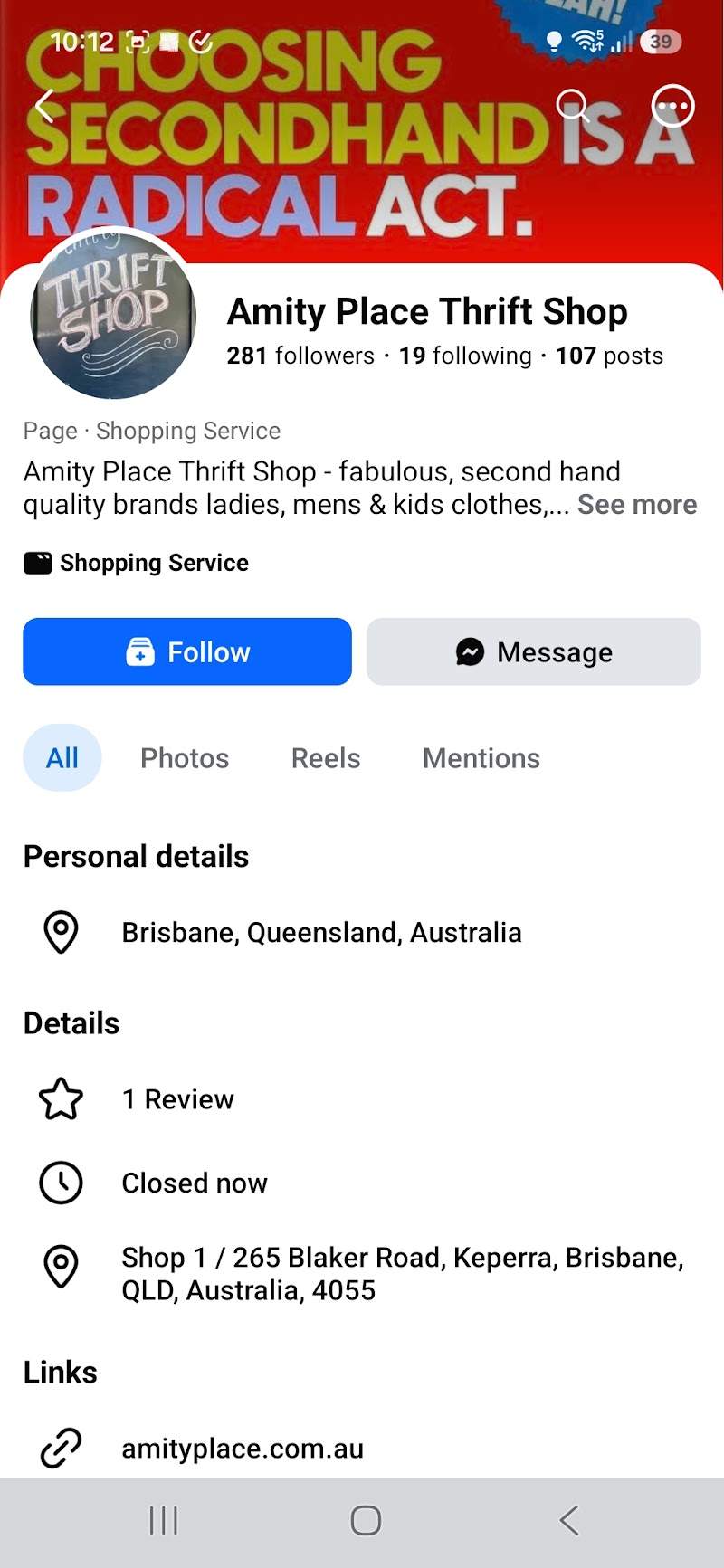 Check out Amity Place Thrift Shop Keperra in Keperra
