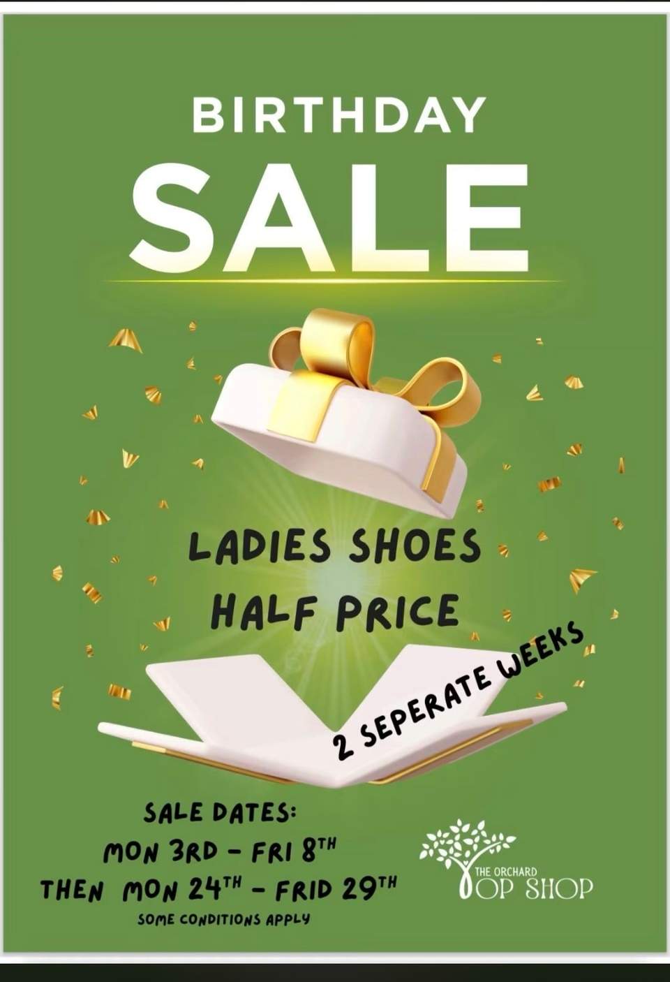 The first week of the sale on shoes.